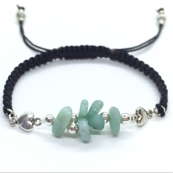 Aquamarine Gemstone Chips Shamballa Bracelet - Picture 5 of 5